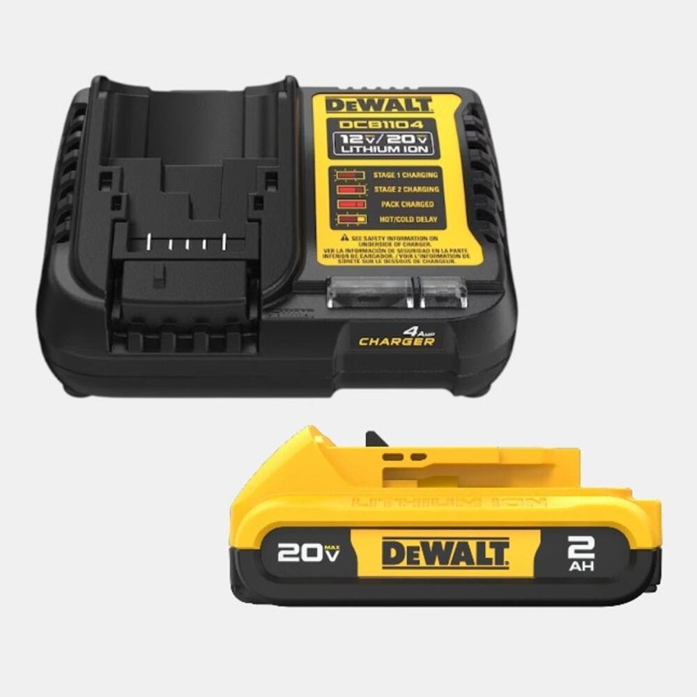 DEWALT DCB1104 12V/20V MAX Fast Charger + 20V 2.0Ah Battery - Tested Working